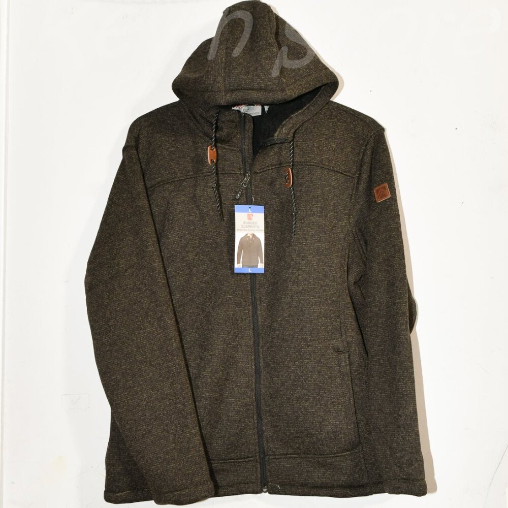 Brown  NWT Rugged Elements men's moutain fleece full zip hoodie‎